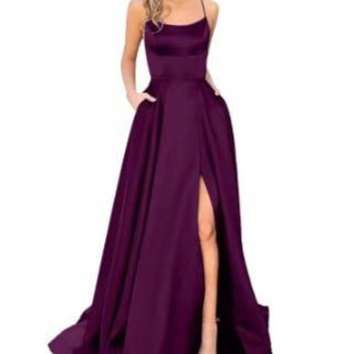 Luvéra Einfarbig Lange Abnehmen Und Schulter Hohle Freundinnen Mode Brautjungfern Party Kleid
