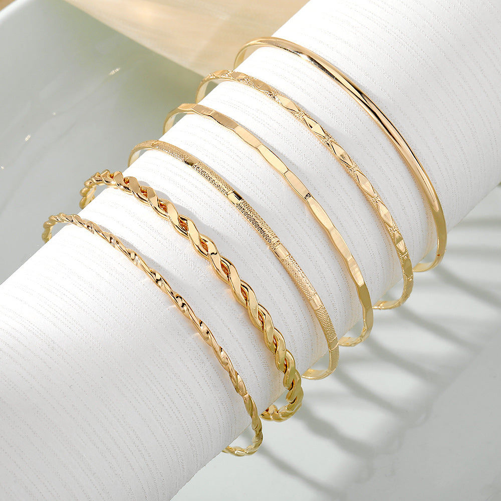 Luvéra Böhmische Metall Kette Armband Set Für Frauen Geometrische Gold Farbe Dicke Link Kette Armreif Weibliche Mode Schmuck