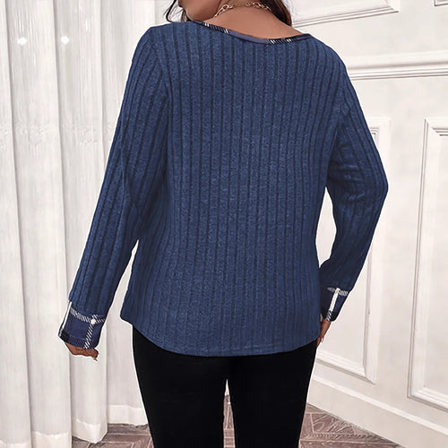 Damen Plaid Pullover