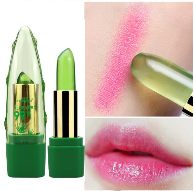 Luvéra Aloe Vera Gel Farbwechsel Lippenstift Gloss Feuchtigkeitscreme Anti-Trocknung Entsalzung Feinkörnige Lip Blam Pflege