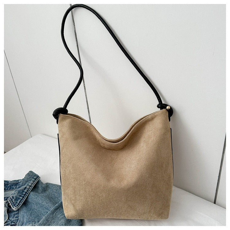 Luvéra Large Capacity Frosted Suede Fashion Casual Shoulder Underarm Tote Handbag