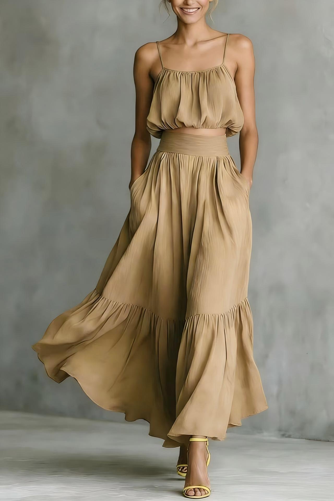 Luvéra Zweiteiliges High-Waist-Flared-Rock-Set