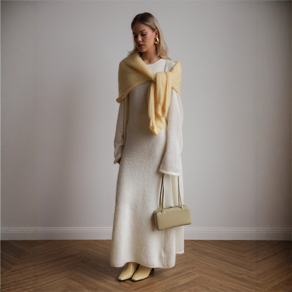 Luvéra Strickjacke Gestrickte Strickjacke Ärmelloses Kleid Zweiteiliges Set