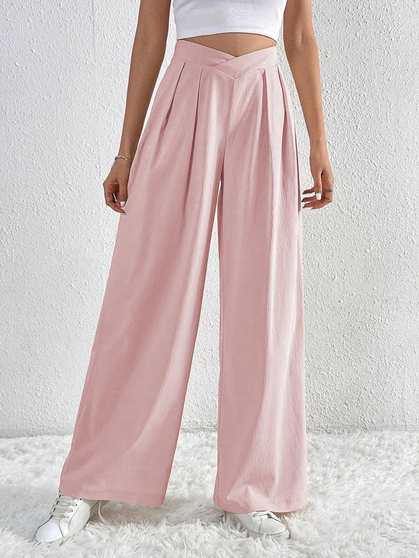 Luvéra Neue Einfarbig Plissee Casual Wide-leg Pants Lose Casual Frauen Pendeln Vielseitige Stil Bequeme Hosen