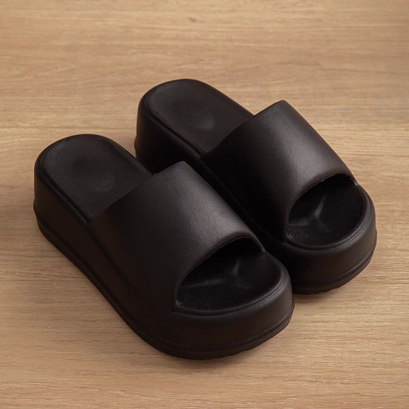 Luvéra 7cm High Heel Flache Hausschuhe Sommer Einfarbig Anti-Rutsch Boden Hause Schuhe Outdoor Garten Hausschuhe Für Frauen