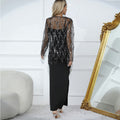 Luvéra Damen Pailletten Quaste Bluse Hosenträger Kleid zweiteiliges Set