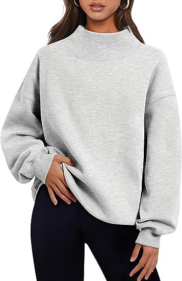 Luvéra Pullover Sweatshirt Einfarbig Lose Tops Rundhals Hoodie Frauen Dicke Kleidung