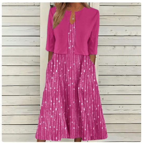 Luvéra Pendlerkleid mit Blumenmuster Zweiteiler-Set