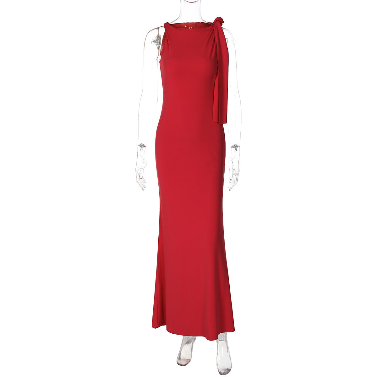 Luvéra Eine Schulter Band Lange Kleid Ins Mode Slim Ärmellose Kleider Für Abend Party Club Kleidung Frauen