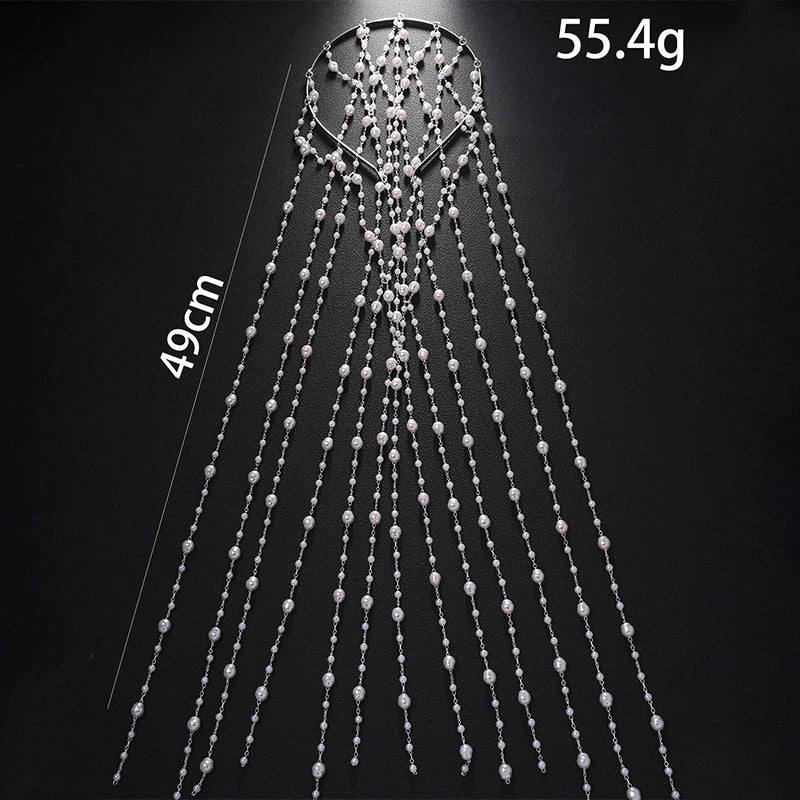 Luvéra Elegantes Perlen mit Kristall-Tasseln – Luxuriöses Haaraccessoire für besondere Anlässe