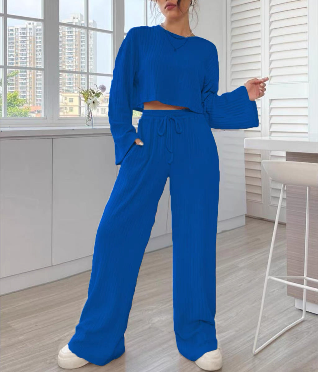 Luvéra Lässige Homewear Gestrickter Langarm-Damenanzug