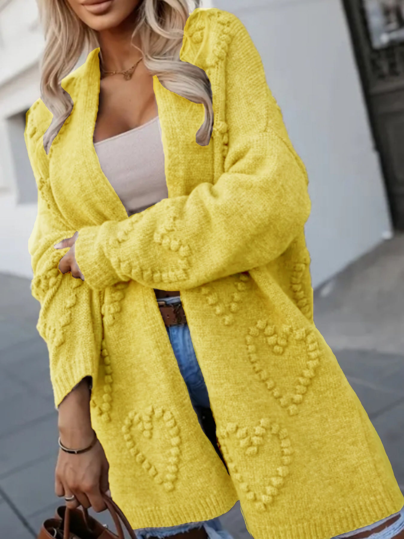 Luvéra Vielseitiger Damen-Strickmantel in Übergröße für Damen mit langen langen Ärmen