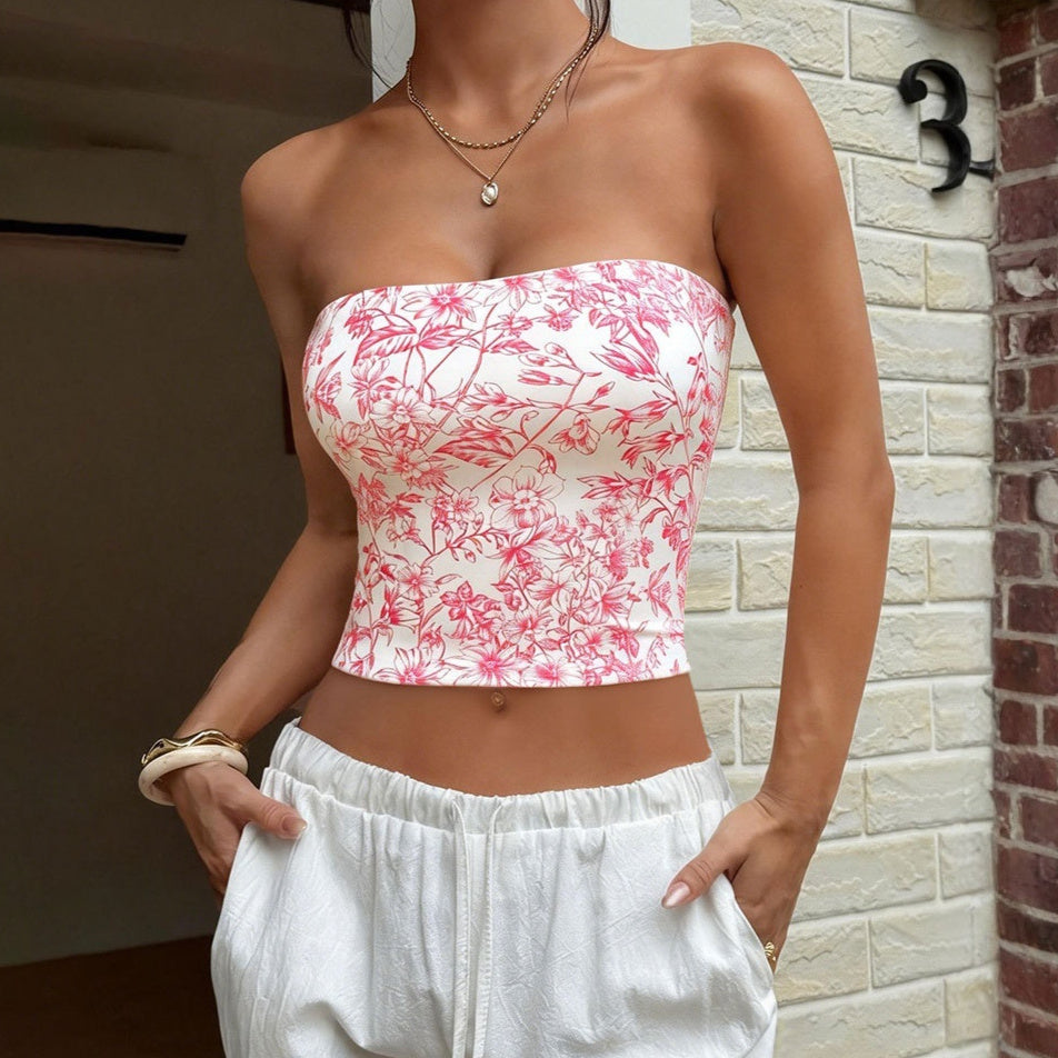 Luvéra Damen vielseitiges Retro-Blumen-Tanktop