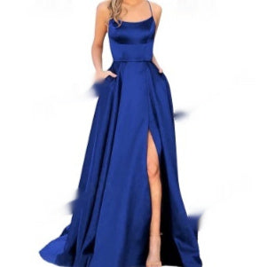 Luvéra Einfarbig Lange Abnehmen Und Schulter Hohle Freundinnen Mode Brautjungfern Party Kleid