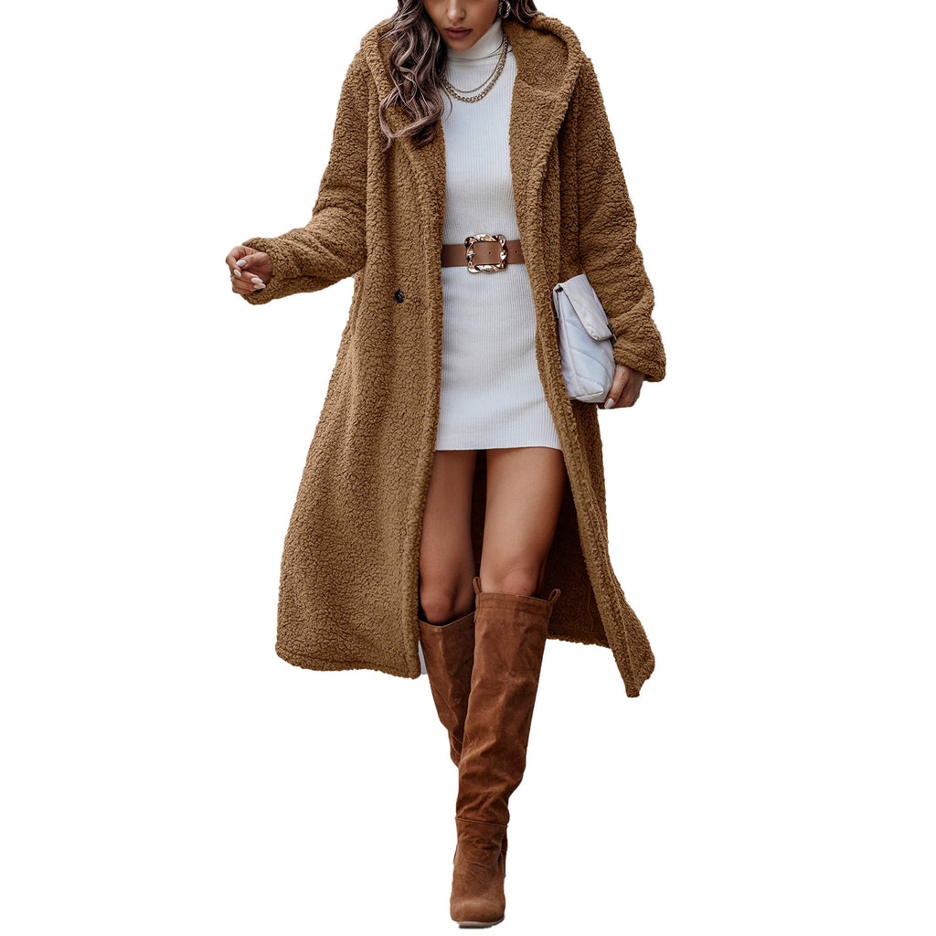Luvéra Langarm-Plüschjacke mit Kapuze für Damen