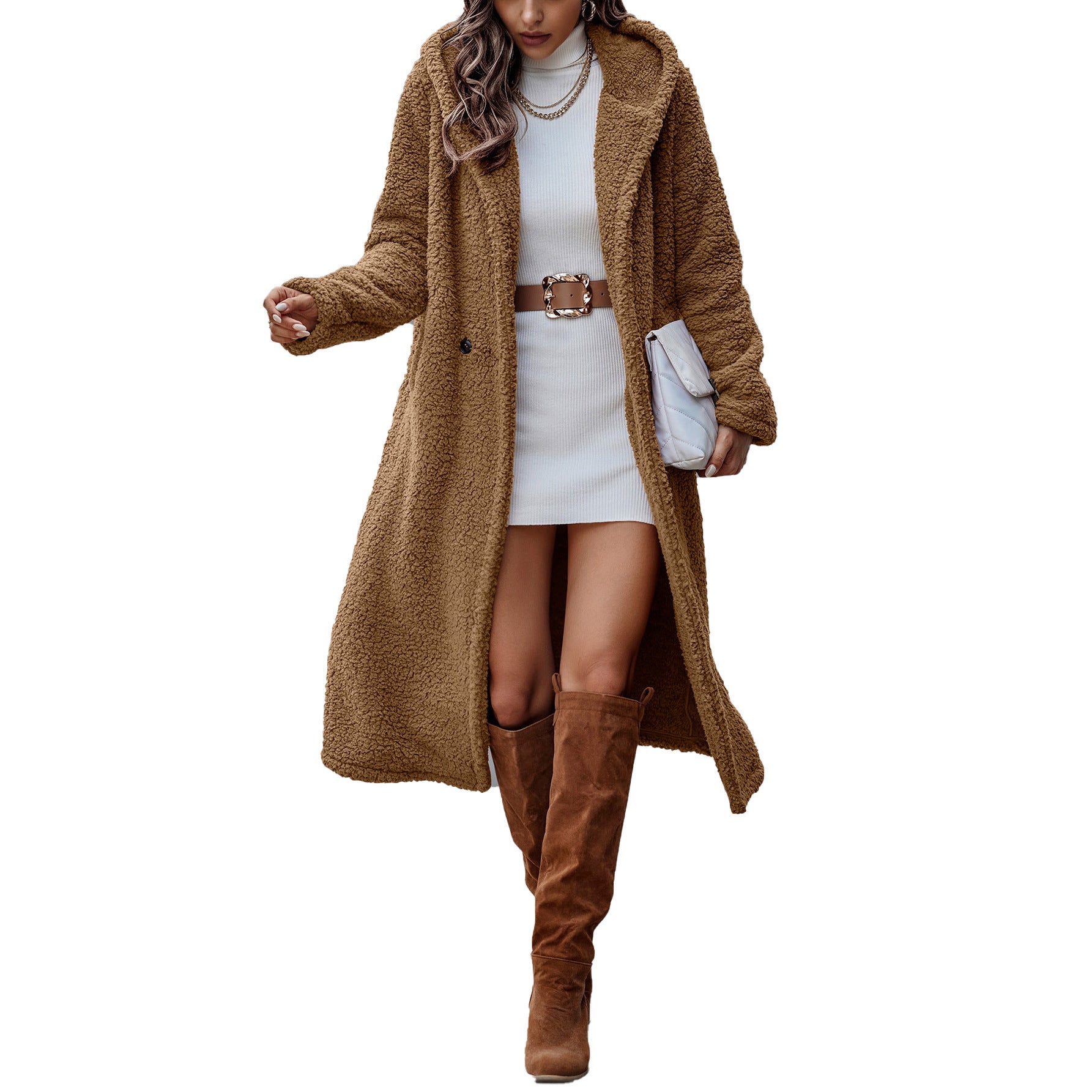 Luvéra Langarm-Plüschjacke mit Kapuze für Damen