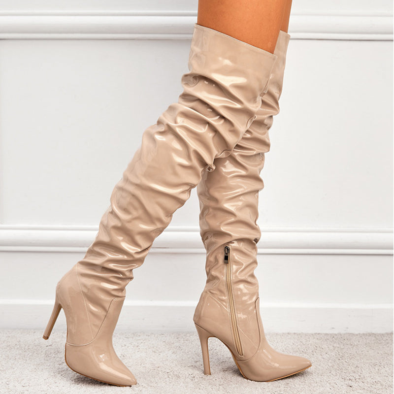 Luvéra Knie Hohe Lange Stiefel Frauen Mode Super High Heel Party Schuhe