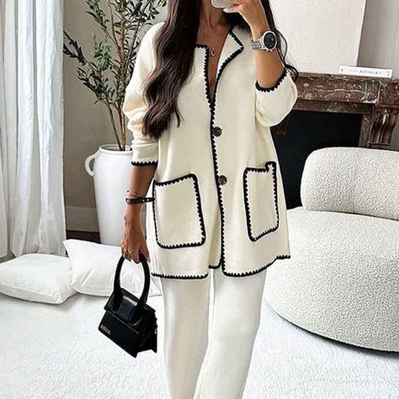 Luvéra Mode Casual Lose Einfarbig Zweiteiliges Set