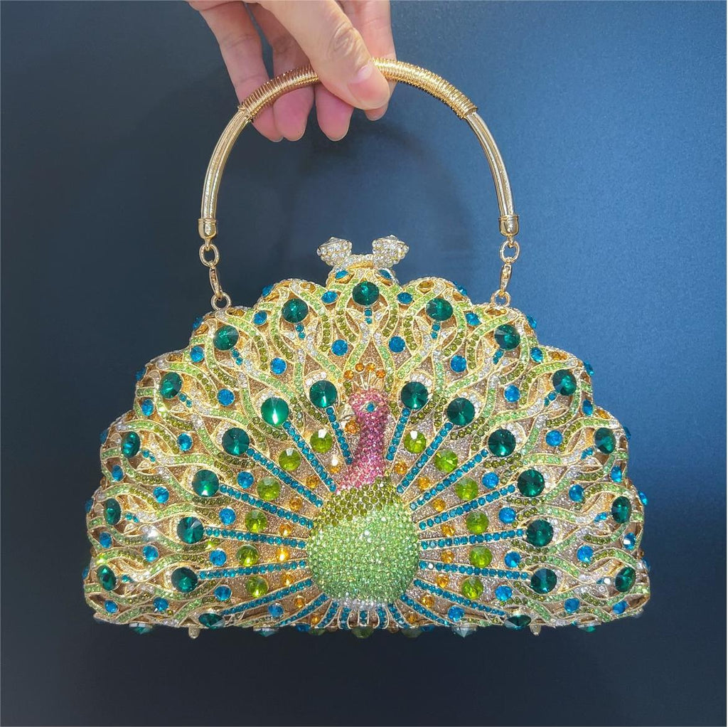 Luvéra Große Pfau-Diamant-Taschen