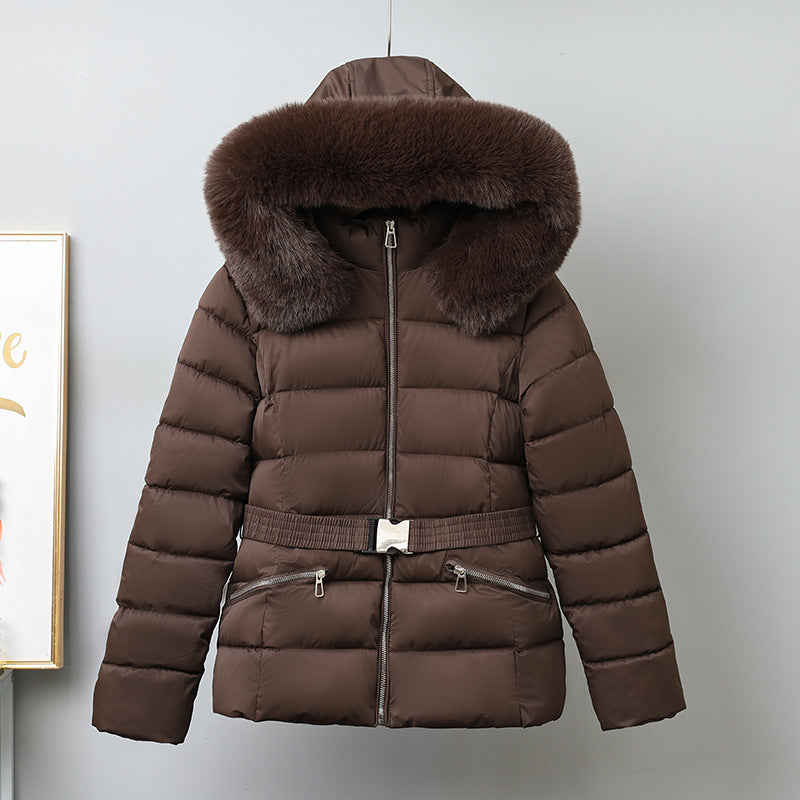 Luvéra Gebürstetes Futter Slim-Fit Eleganter Baumwoll-Gepolsterter Mantel