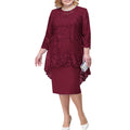 Luvéra Frauen Neue Plus Size Spitze Bestickt Kleid Zwei Stück Set