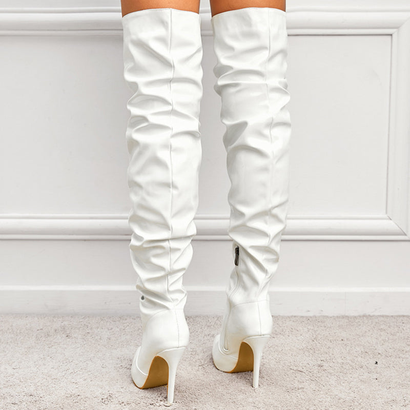 Luvéra Knie Hohe Lange Stiefel Frauen Mode Super High Heel Party Schuhe