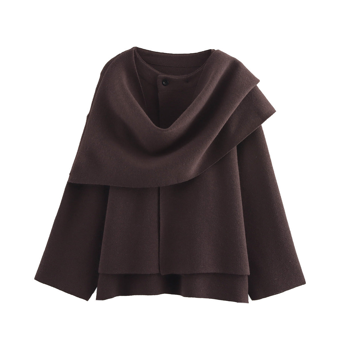Luvéra Damen lockerer lässiger Cape gestrickter Pullovermantel