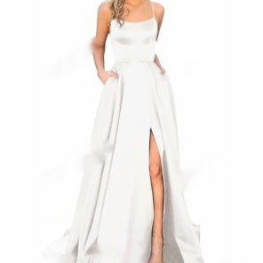 Luvéra Einfarbig Lange Abnehmen Und Schulter Hohle Freundinnen Mode Brautjungfern Party Kleid