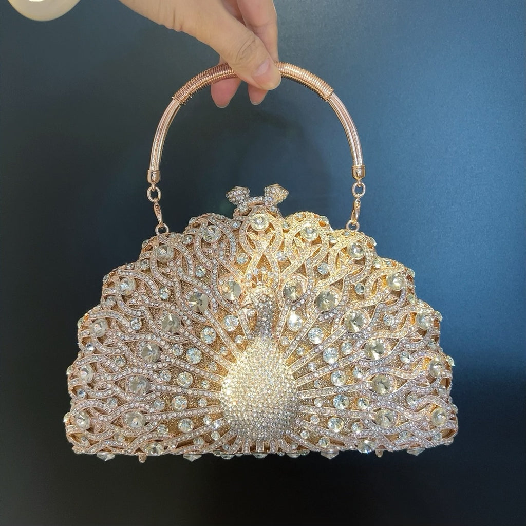 Luvéra Große Pfau-Diamant-Taschen