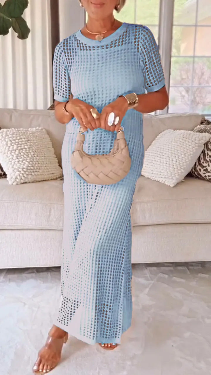 Luvéra Rundhalsausschnitt aushöhlen 2-teiliges Set Kleid