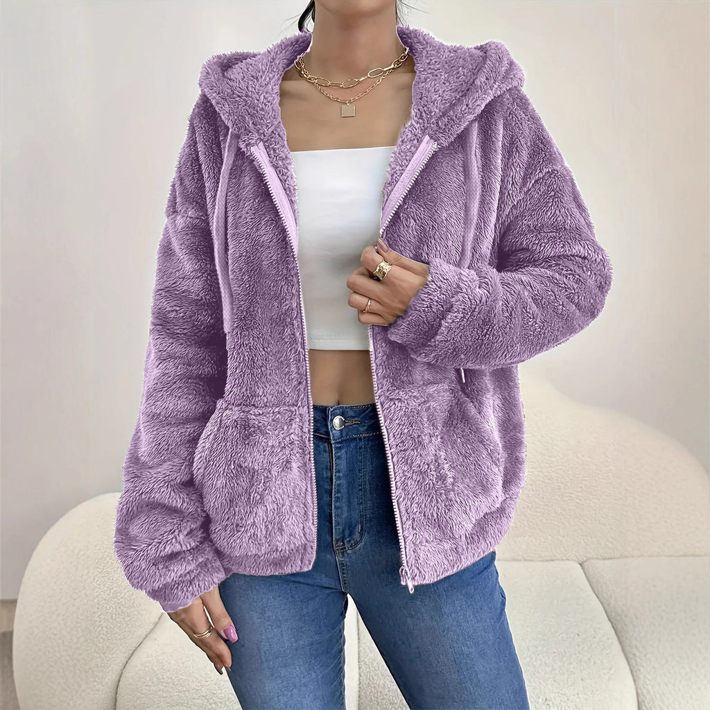 Luvéra Lässiger, Gemütlicher, Locker Stimmender Hoodie Mit Kapuzenreißverschluss Und Plüschtaschen