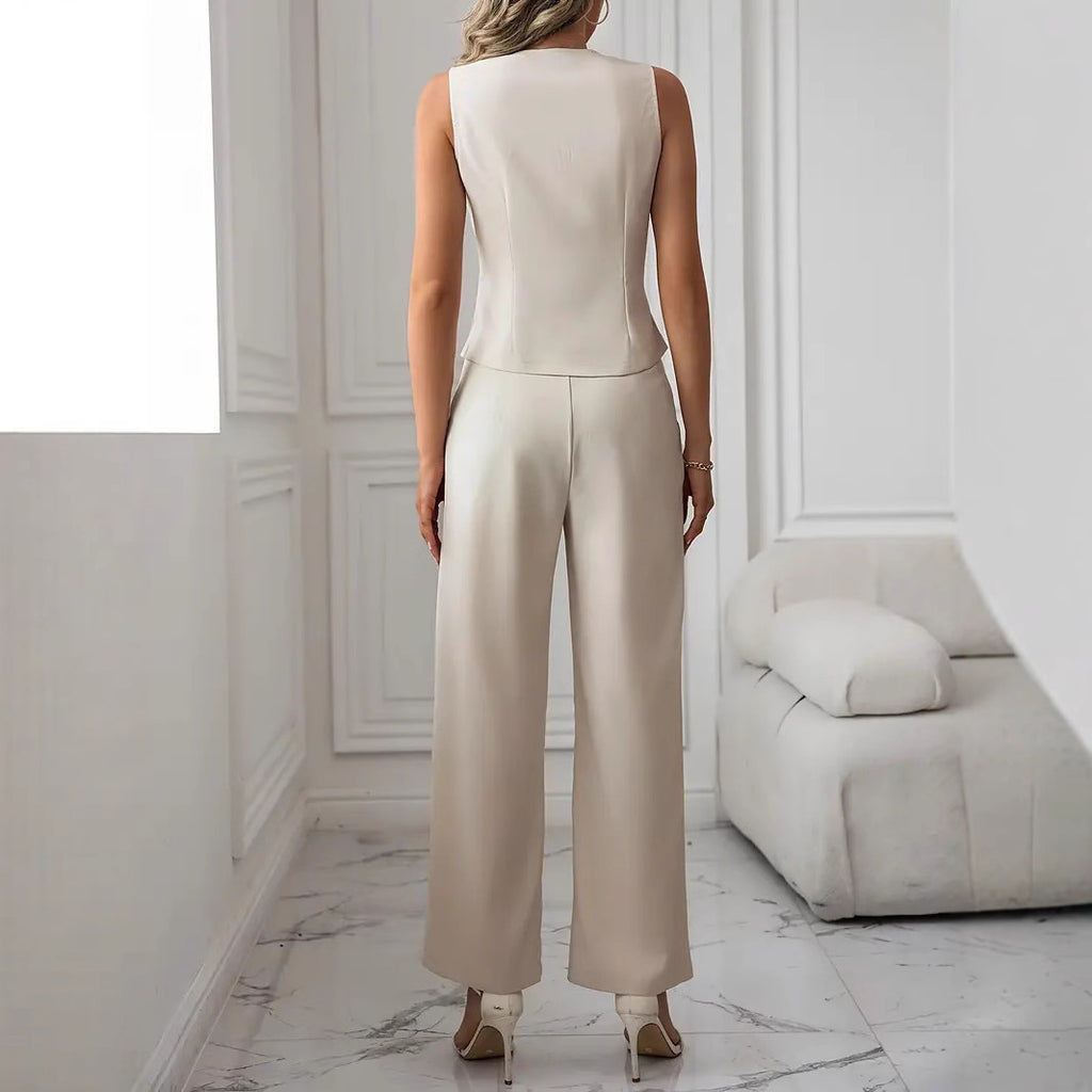 Luvéra Frauen Mode Casual Weste Anzug Hosen Anzug