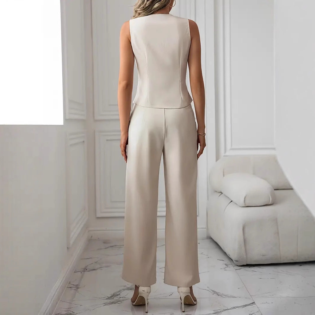 Luvéra Frauen Mode Casual Weste Anzug Hosen Anzug