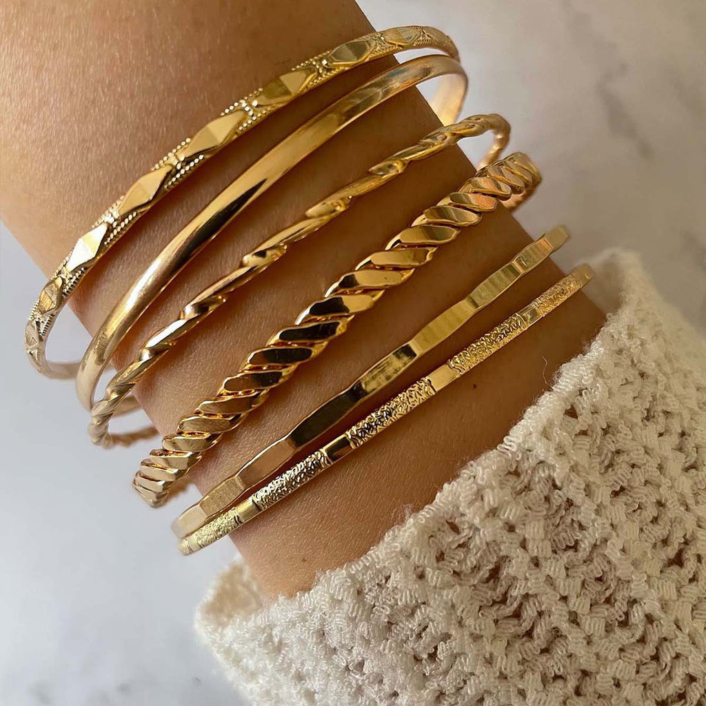 Luvéra Böhmische Metall Kette Armband Set Für Frauen Geometrische Gold Farbe Dicke Link Kette Armreif Weibliche Mode Schmuck