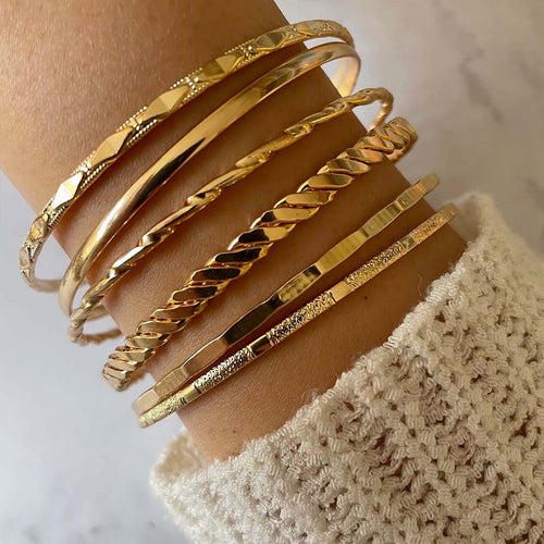 Luvéra Böhmische Metall Kette Armband Set Für Frauen Geometrische Gold Farbe Dicke Link Kette Armreif Weibliche Mode Schmuck