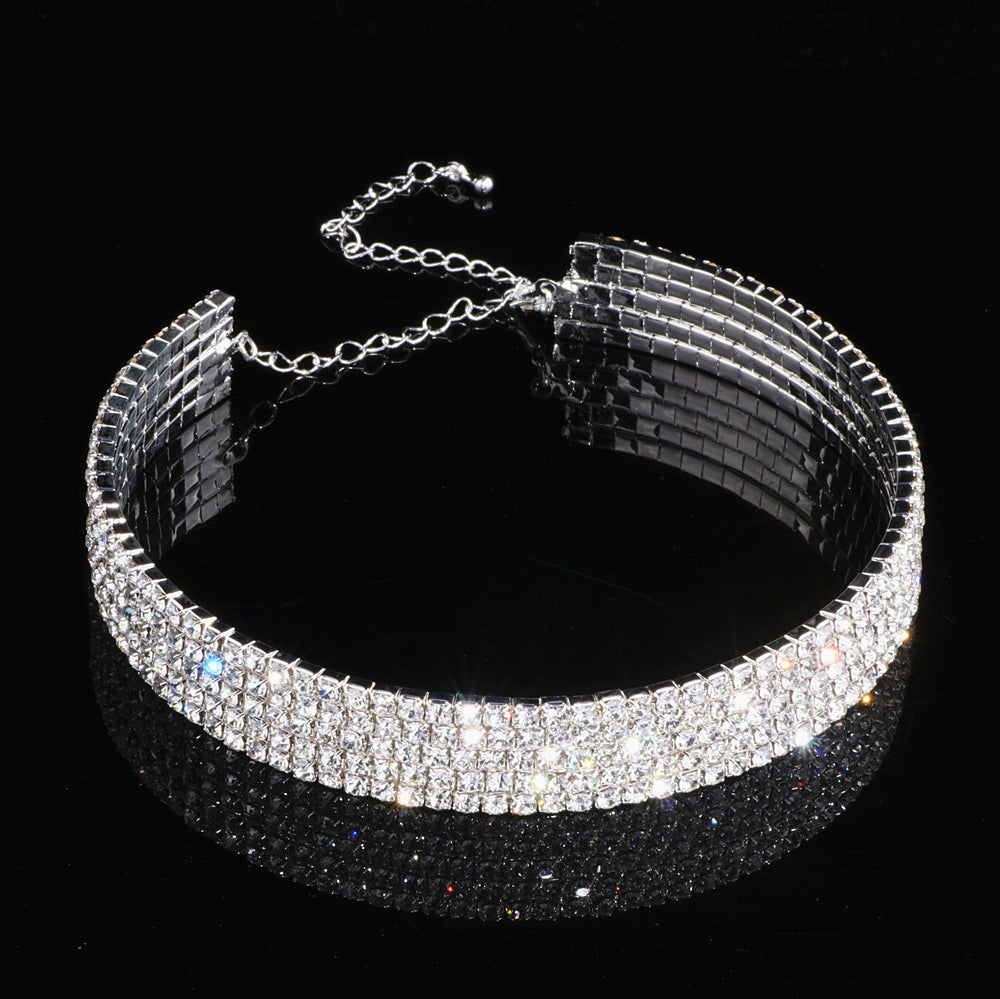 Luvéra Mode Choker Halskette Schmuck voller Diamanten