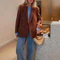Luvéra Damen SpringAutumn Neue Ankunft Loose-Fit Retro Gestreifte Blazer Jacke
