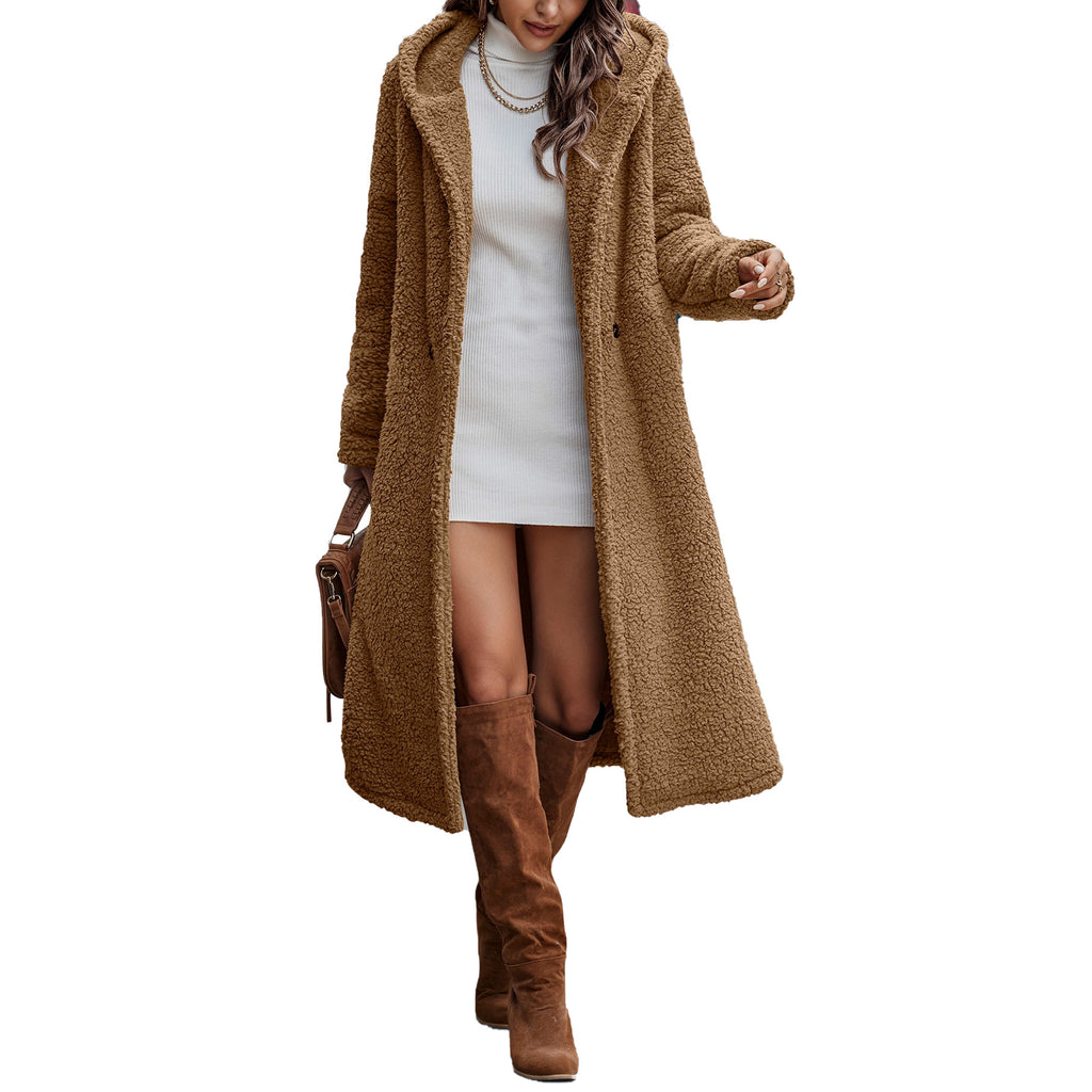 Luvéra Langarm-Plüschjacke mit Kapuze für Damen