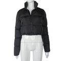 Luvéra Mode Kurze Mantel Warme Langarm Stehkragen Reißverschluss Brot Baumwolle Mantel Mit Kordelzug Design Frauen Jacke