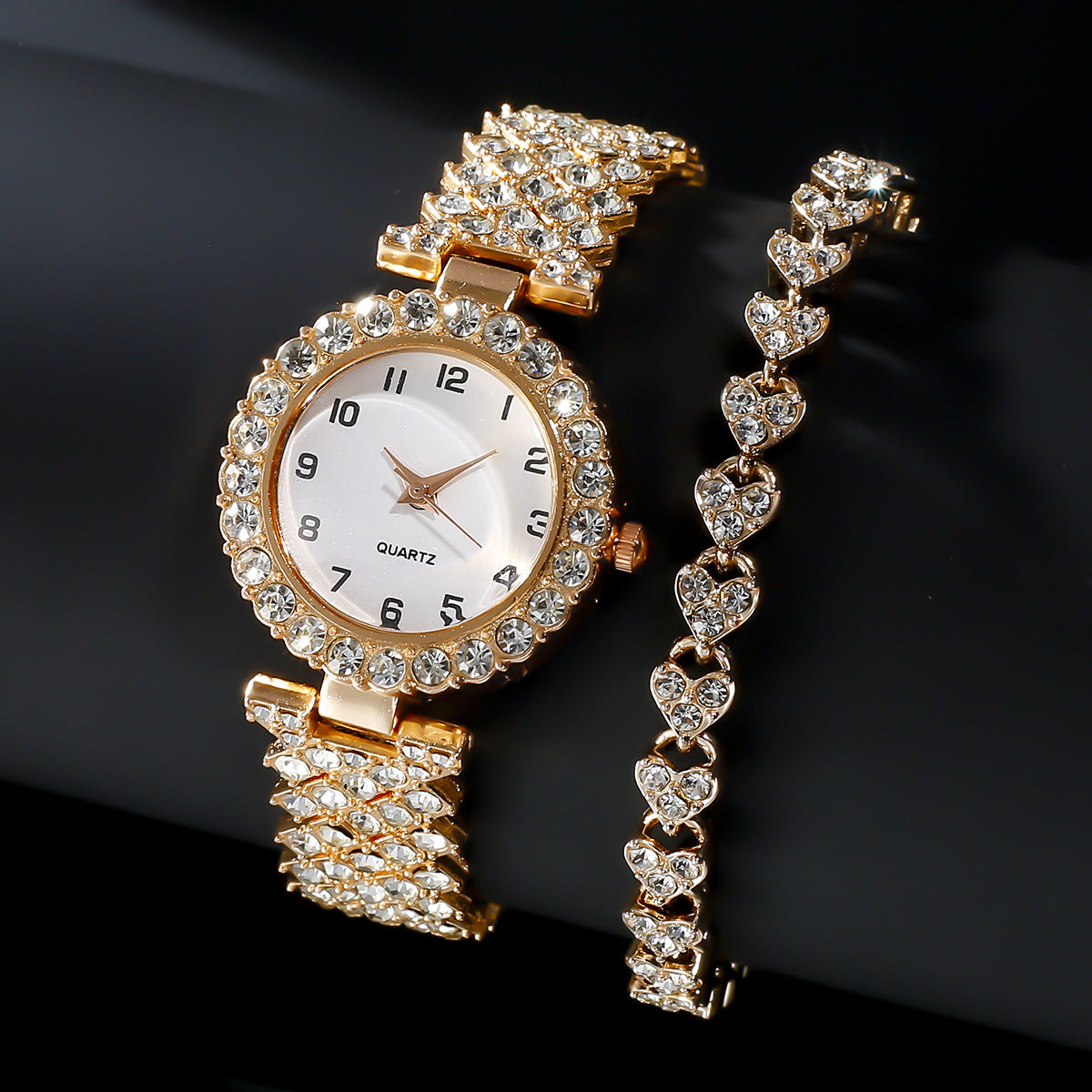 Luvéra Mode Schmuck 2pcs Luxus Mode Frauen Uhr Set Silber Armband Damen Quarz Armbanduhr Legierung Armband Für Damen Schmuck Set Uhr Geschenk