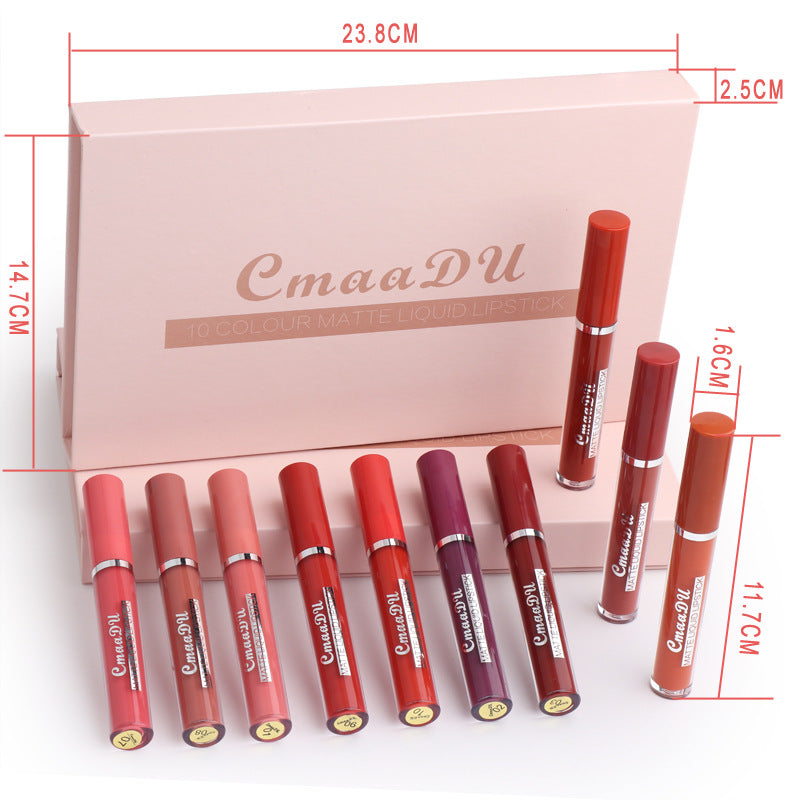 Luvéra Matte Liquid Lippenstift Set – 10 Farben – Wasserfest