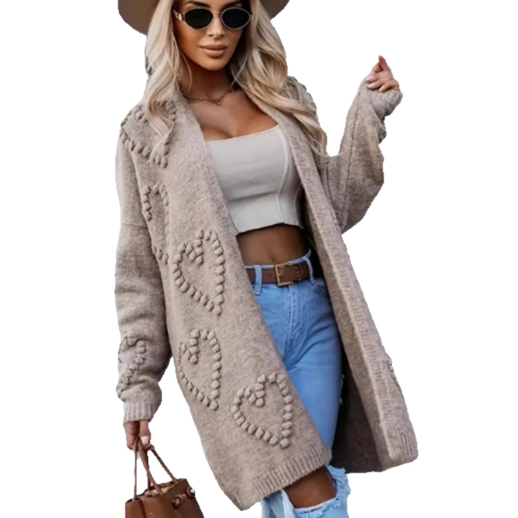Luvéra Vielseitiger Damen-Strickmantel in Übergröße für Damen mit langen langen Ärmen