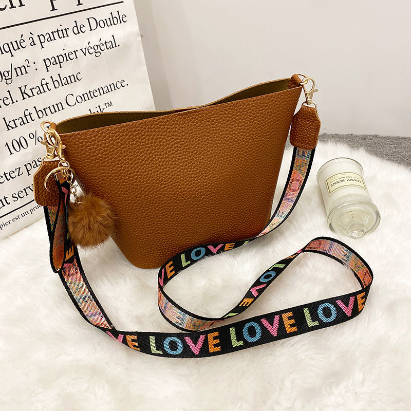 Luvéra Druck Schulter Gürtel Frauen Eimer Tasche Lychee Muster