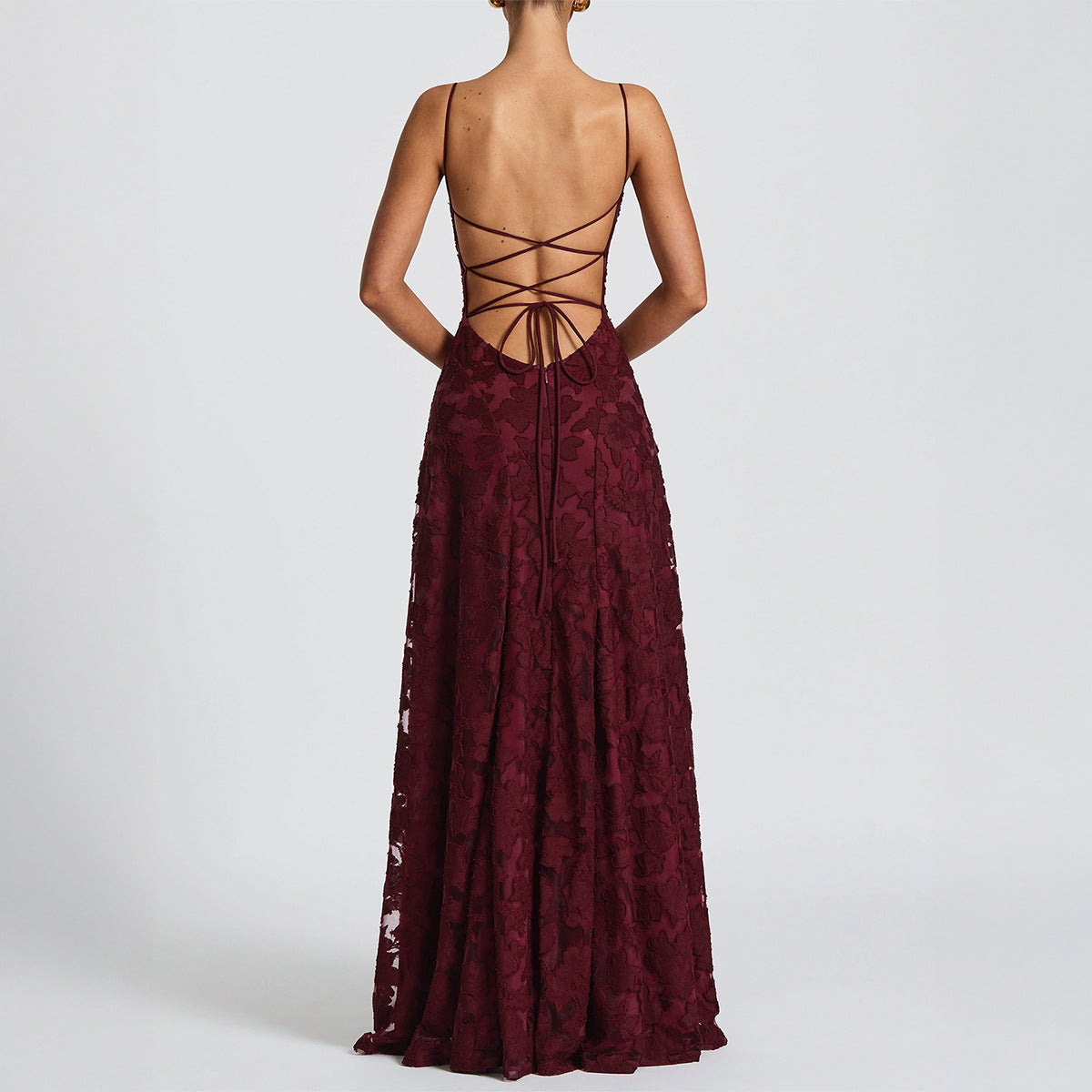 Luvéra elegantes A-Linien Maxikleid mit schmale Trägen