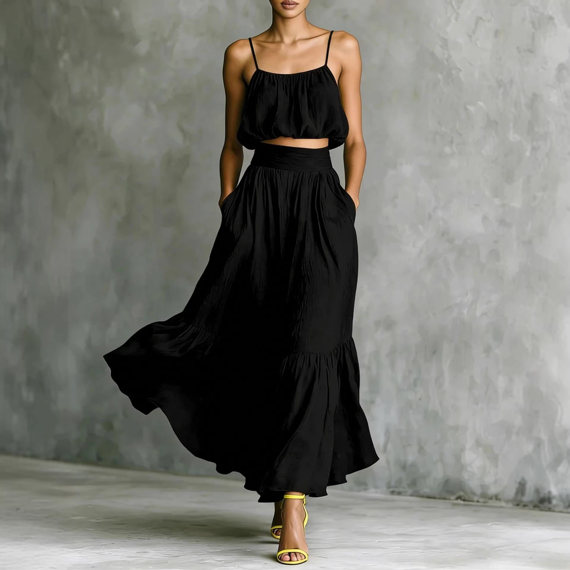 Luvéra Zweiteiliges High-Waist-Flared-Rock-Set