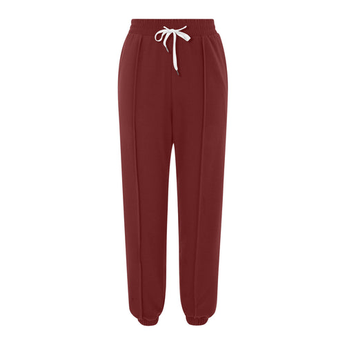 Luvéra Damen Casual Kordelzug Einfarbig Sport Jogger Hosen