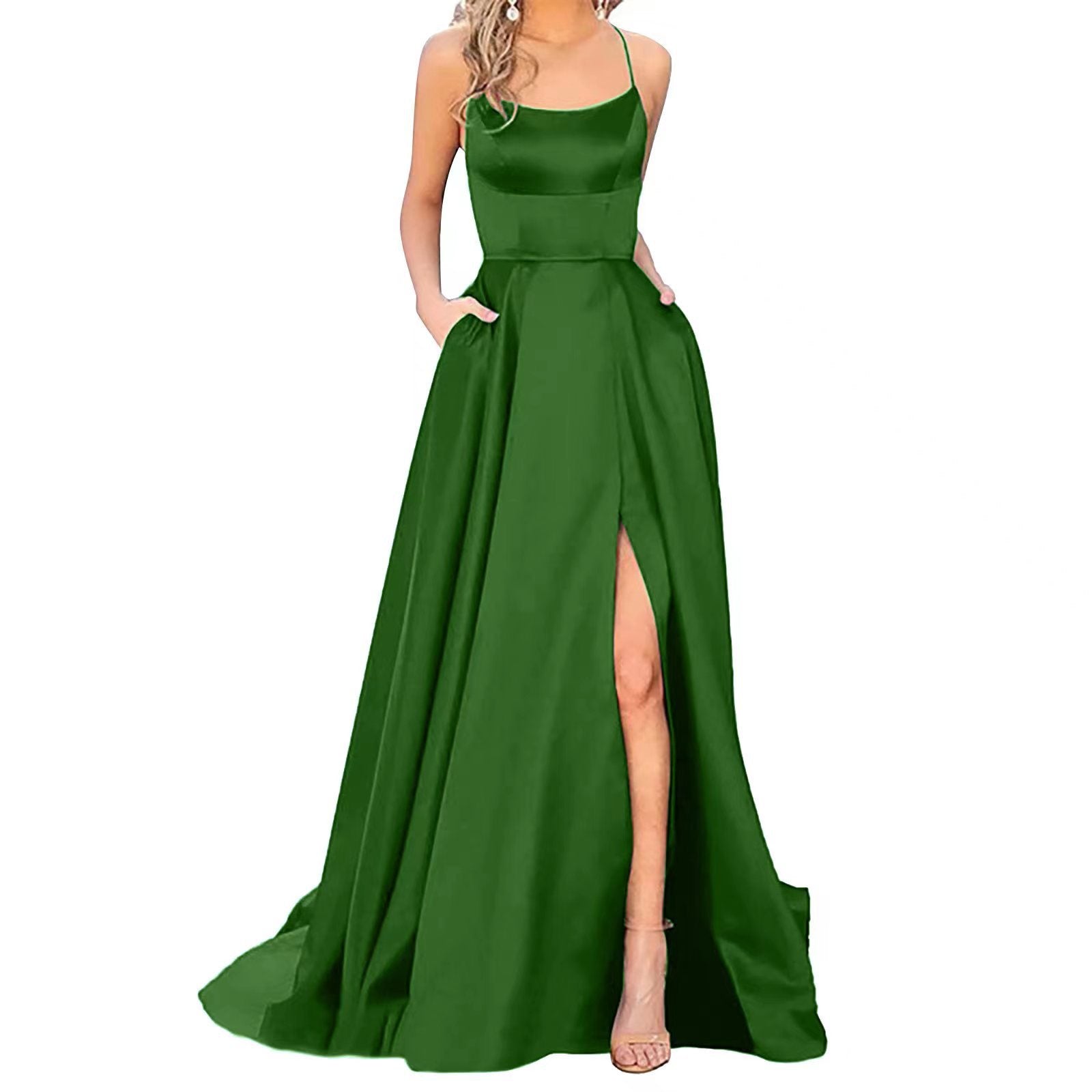 Luvéra Einfarbig Lange Abnehmen Und Schulter Hohle Freundinnen Mode Brautjungfern Party Kleid