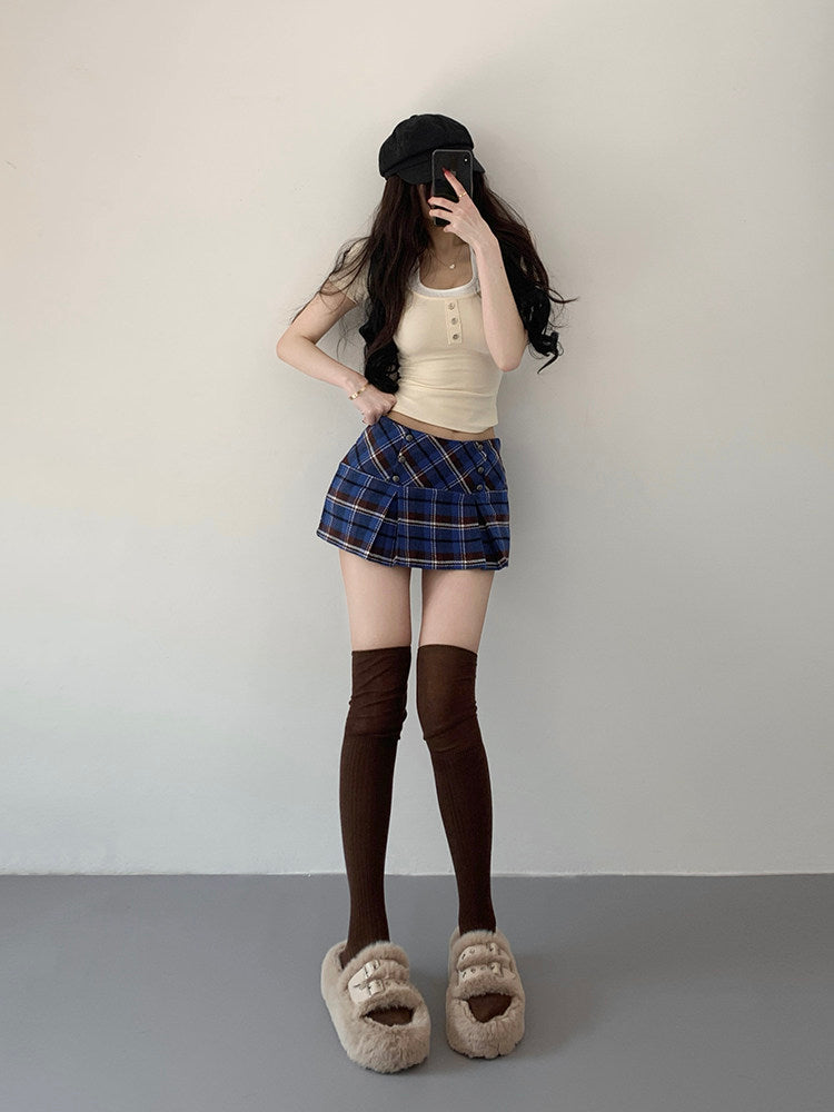 Luvéra Low-Rit Plaid für Frauen Anti-Expon-A-Linien-Rock