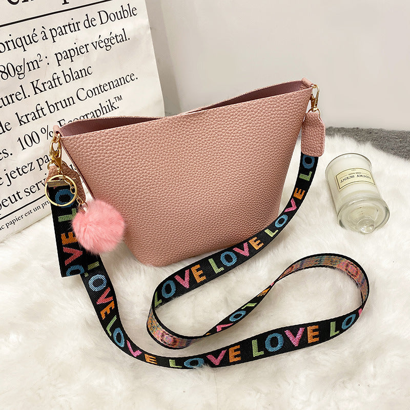 Luvéra Druck Schulter Gürtel Frauen Eimer Tasche Lychee Muster
