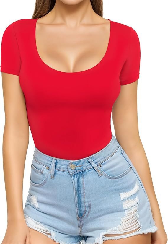 Luvéra Schmal geschnittenes Pullover T-Shirt mit Rundhalsausschnitt und schmalem Oberteil